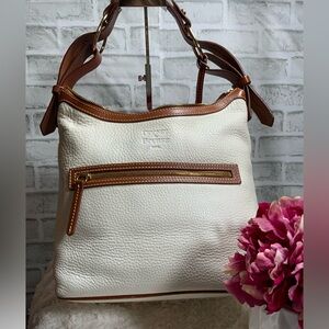 Dooney & Bourke Cream and Tan Shoulder Bag